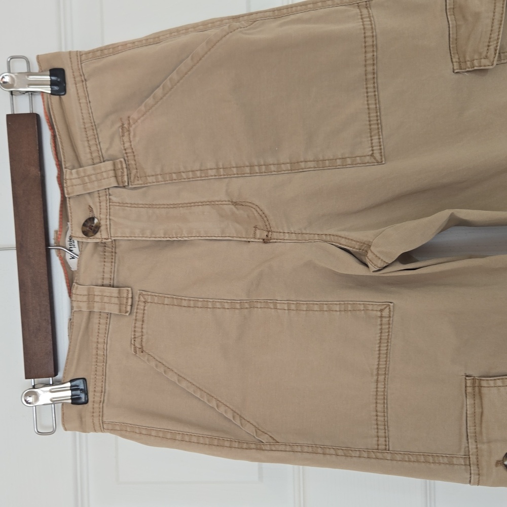 Kensie Jeans The Ella High Rise Straight Khaki Utility Cargo Pants Size 2 / 26 - Picture 4 of 14